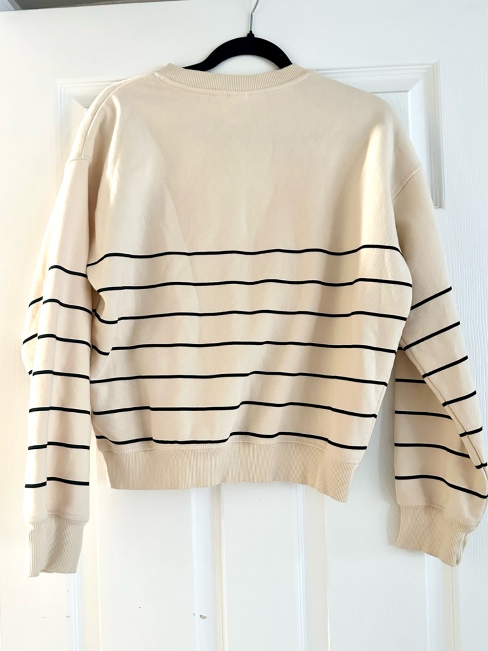 H&M Stockholm Atelier Cream Striped Sweatshirt XS Neutral French Girl Chic - Picture 4 of 6